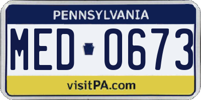 PA license plate MED0673