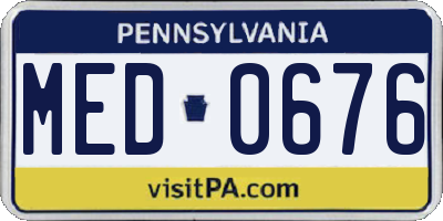 PA license plate MED0676