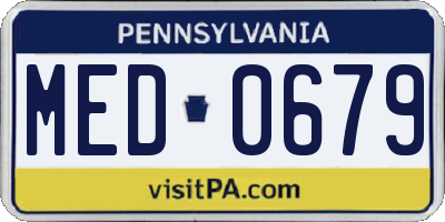 PA license plate MED0679