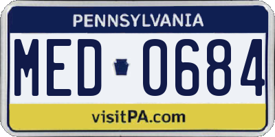 PA license plate MED0684