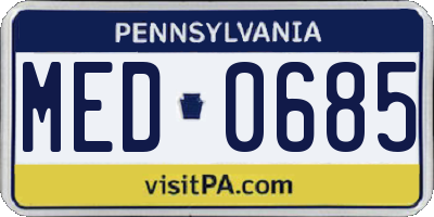 PA license plate MED0685