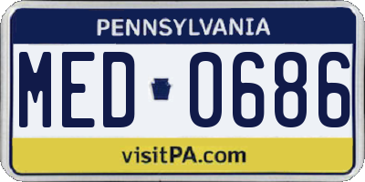 PA license plate MED0686