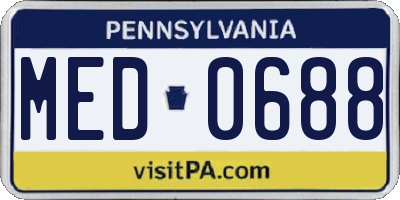 PA license plate MED0688