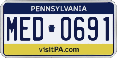 PA license plate MED0691