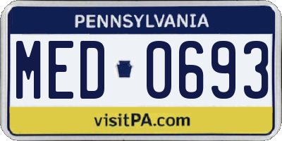 PA license plate MED0693