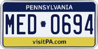 PA license plate MED0694