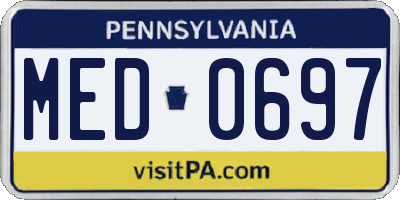 PA license plate MED0697