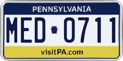 PA license plate MED0711