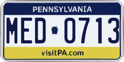 PA license plate MED0713