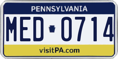 PA license plate MED0714
