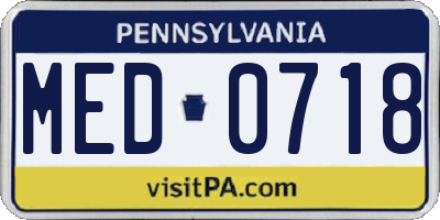 PA license plate MED0718