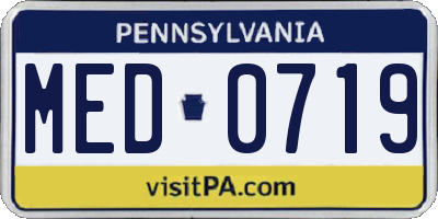 PA license plate MED0719