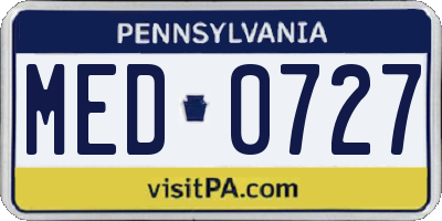 PA license plate MED0727