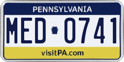 PA license plate MED0741