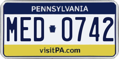 PA license plate MED0742