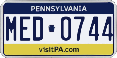 PA license plate MED0744