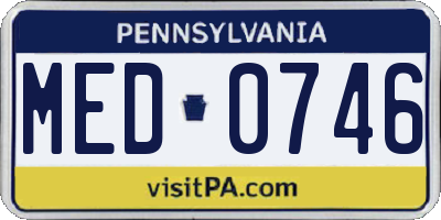 PA license plate MED0746
