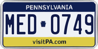 PA license plate MED0749