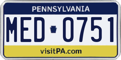 PA license plate MED0751