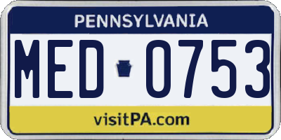 PA license plate MED0753