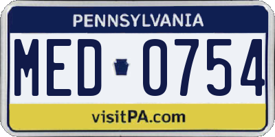 PA license plate MED0754