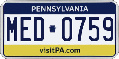 PA license plate MED0759