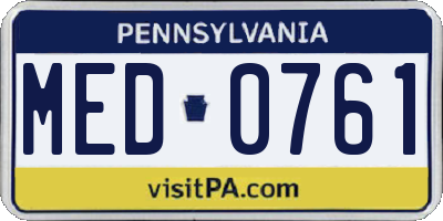 PA license plate MED0761