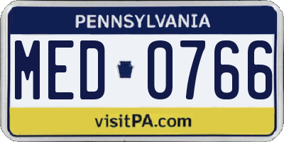 PA license plate MED0766