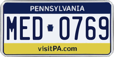 PA license plate MED0769
