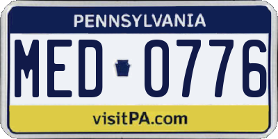 PA license plate MED0776