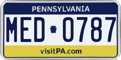 PA license plate MED0787