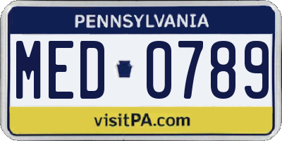 PA license plate MED0789