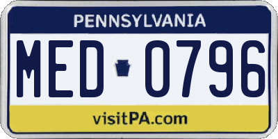 PA license plate MED0796