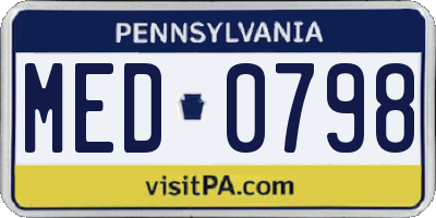 PA license plate MED0798