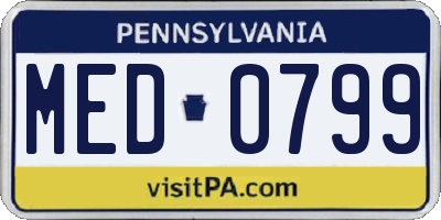 PA license plate MED0799
