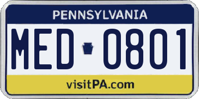 PA license plate MED0801