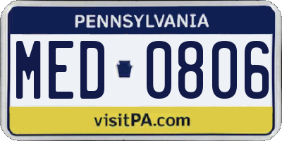 PA license plate MED0806
