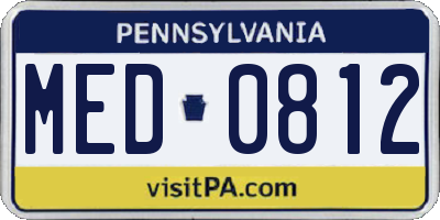 PA license plate MED0812