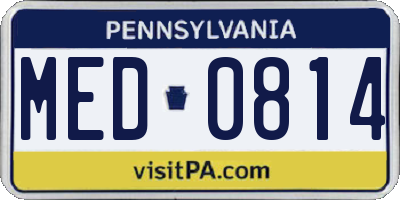PA license plate MED0814