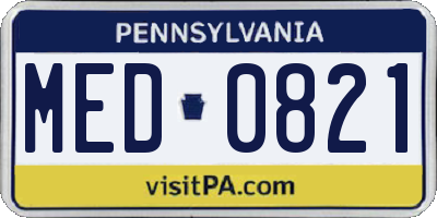 PA license plate MED0821