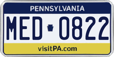 PA license plate MED0822