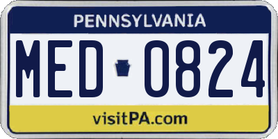 PA license plate MED0824