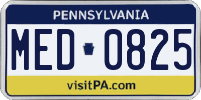 PA license plate MED0825