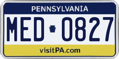 PA license plate MED0827