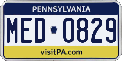 PA license plate MED0829