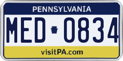 PA license plate MED0834