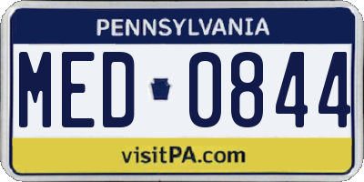 PA license plate MED0844
