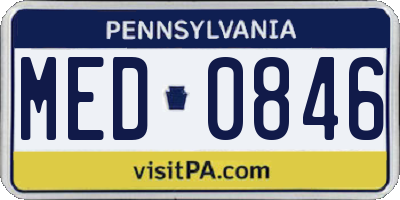 PA license plate MED0846