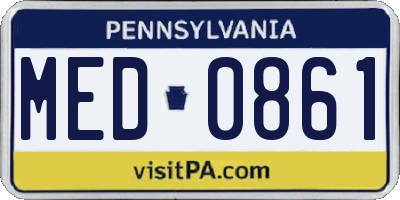 PA license plate MED0861