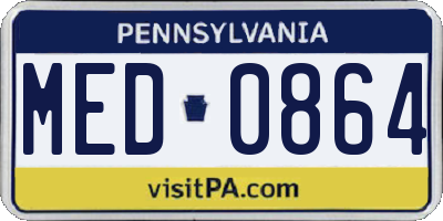 PA license plate MED0864
